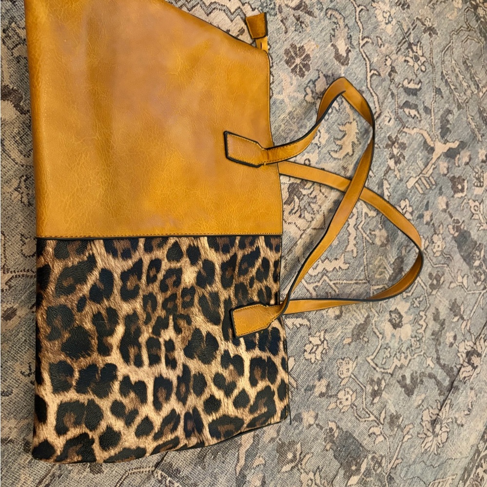 Mustard Leopard-Print Tote Bag - Women